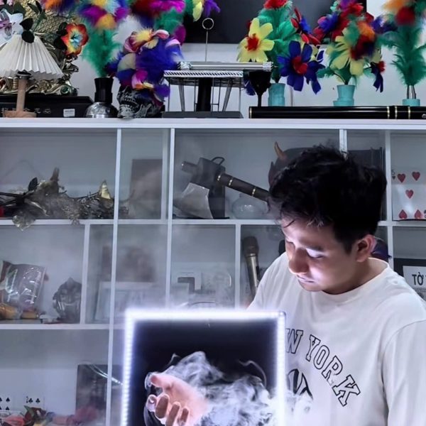 Ảo thuật tranh led xuyên tay ra bồ câu